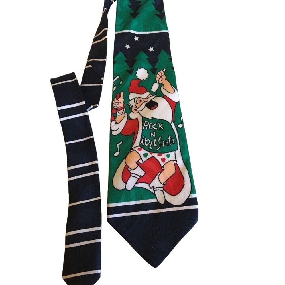 Rock N Roll Santa Polyester Novelty Tie‎ By Addiction